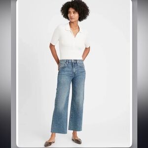 Banana Republic high rise wide-leg jeans
